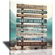Inspirational Quotes Wall Art Framed Motivational Quotes Poster for Office Wall Decor Wooden Backgro
