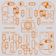 PCB EFEK GITAR DISTORSI CHAOS