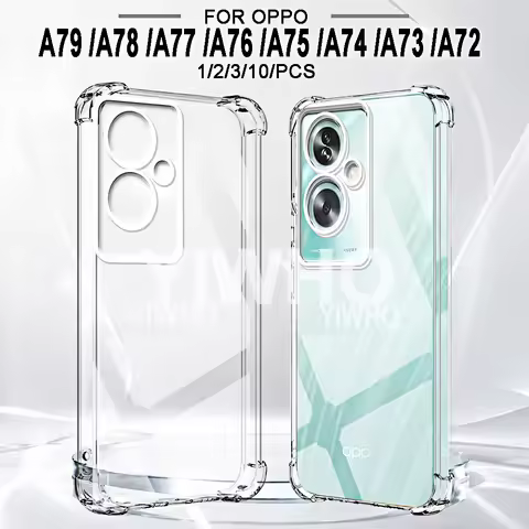 1/2/3/10 Pcs Transparent Case for Oppo A79 A78 A77 A76 A75 A74 A73 A72 A71 S 4G 5G Soft TPU Clear Lu