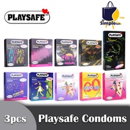 Playsafe Condom 3 pieces [ Studded | Forever | Nano Light | Assorted | Longshock | Wild Cat | Tiger 