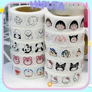 Cute 500-piece mini sticker roll, cute 3D design, gift decoration, sealed size 4.5x2,1cm Haputa