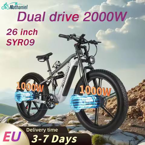 Nathaniel SYR09 Electric Bike 2000W Dual Motor,26*4.0 Fat Tire Integrated Wheel,48V20Ah,55KM/H,All-T