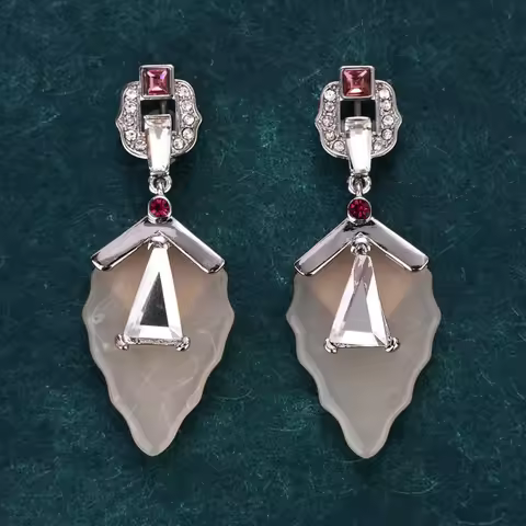 Chinese-style earrings imperial court style versatile niche design sense. tassel simple earrings exu