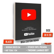 Wall Decor Wall Decoration - Youtube Play Button Silver Gold Black - Black