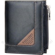 Men's Bifold Wallet Minimalist PU Leather Purses Zipper Coin Pocket Card Holder