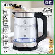 【SIRIM 3 PIN】 SUS304 KHIND EK171SS EK171G Heathy Electric Jug Kettle 1.7L Stainless Steel Glass Cere