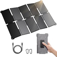 BigBlue Portable 35W Solar Charger with Quick Charge USB-A and PD 25W USB-C for Camping and Hiking, 