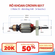 Rotor/ rô / ruột máy khoan CROWN 6017 thân 35 dài tổng 140 5 răng huyền