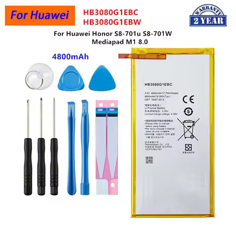 100% Orginal HB3080G1EBC/HB3080G1EBW Tablet 4800mAh Battery For Huawei Honor S8-701u Honor S8-701W M