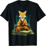 Fox Forest Nature RelaxingSilhouette Animal Motif Fox T-Shirt