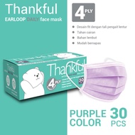 thankful face mask kids earloop daily 30s - purple