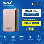 mifi HKM G008 4G LTE Unlock Gratis XL GO IZI 40GB resmi baru