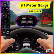 LUC CAR LED  P3 OBD GAUGE METER OBD2 METER OBD+GPS P3 OBD2 DIGITAL METER SCANNER FOR PROTON HONDA PE