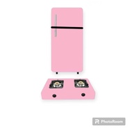 2-DOOR FRIDGE & 2-BURNER STOVE STICKERS WITH PLAIN PATTERNS