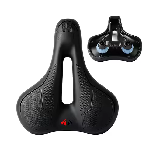 Bicycle Saddle Double Shock Absorption Commuter Cycling Seat High Elastic Widen MTB Mountain Road Bi