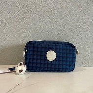 Kipling Kipling Multi-Compartment Double Zipper Cosmetic Bag Clutch Bag Light Storage Small Bag Lady