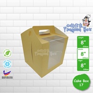 Tall Cake Box 8"x8"x8" with Handle with both side L shape window @ RM4.84/pc 【100pcs/order】Pastry Bo