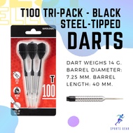 CANAVERAL T100 Steel-Tipped Darts Tri-Pack - Black ( ลูกดอกปลายเหล็ก รุ่น T100 แพ็ค 3 ชิ้น (สีดำ) ) 