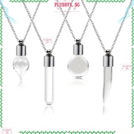 PLUSHYX Wishing Bottle, with Chain Fillable Glass Bottle Necklace, Keepsake DIY Transparent Glass Me
