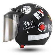 R-SIX Helm Bogo Dewasa SNI Polos Warna HItam Emas