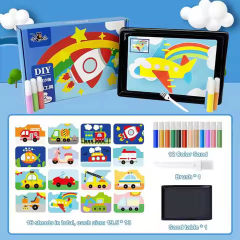 New DIY Sand Drawing Set Children Education Handicrafts Learning Sand Painting Crafts Art Pictures S