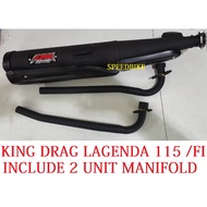 KING DRAG EXHAUST LAGENDA115 115FI STANDARD RACING EXHAUST-WITH TWO MANIFOLD