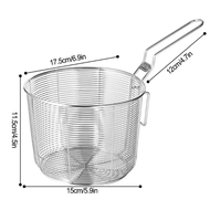 (Roy) Basket Fry Frying Strainer Baskets Steel French Stainless Chip Fries Food Round Fryer Wire Mes
