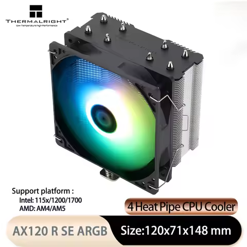 Thermalright Assassin X 120 Refined SE ARGB 4x6mm Heat Pipe Tower CPU Air Cooled Radiator,120mm PWM 