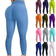 TopSports Women's Leggings Outdoor Knitting Yoga Fitness Running Stretch Bubble High Waist Abdomen N