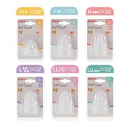 Pigeon Softouch Wide Neck Nipple SS/S/M/L/LL/LLL Botol Susu Bayi Lembut dengan Lubang Y-Cut untuk Ba