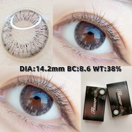 【ready stock & give gifts】2pcs Colorful Contact lens Yearly use black lenses  degrees0.00-8.00  diam
