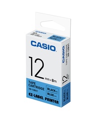 CASIO標籤機色帶/ 藍底黑字/ 12mm/ XR-12BU1