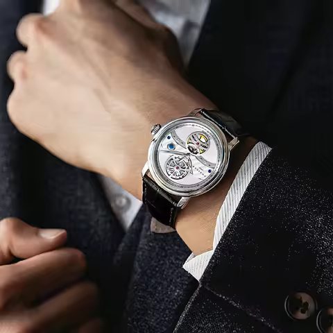 PONIGERNew Luxury Skeleton 41mm Men’s Automatic Mechanical Watch Seagull Movement Sapphire 50M Water