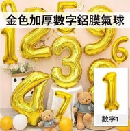 A1 - （1字）40吋加厚金色氣球數字鋁膜氣球 生日/婚期/派對/慶典裝飾氣球 40寸 40"