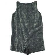 二手 ADAM ADAM ET ROPE ADAM ET ROPE日本製造閃光印花無袖連身褲 GAY3311，38 碼，海軍藍。