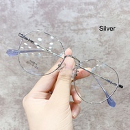 *Ready Stock*Korean Fashion Anti Blue Light Glasses Round Gold Metal Frame Clear Lens Eyeglasses Rep