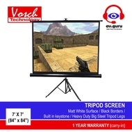 VOSCH Solid Series Tripod Projector Screen 7ft x 7ft (84 inch x 84 inch)