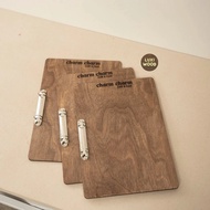 Wooden menu with hand-held cuffs A4/A5 - LUXI DECOR Restaurant - Cafe Menu A5 Folder A4 Folder