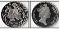 女王幣  直布羅陀£2鎊紀念幣 2.8ECUS 1992年版  (歐洲騎士) 附圓盒