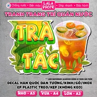 Waterproof Tac Tea Wall Sticker Pre-glued/Plastic Tac Tea Decal, Shop Decoration Decal F44-4