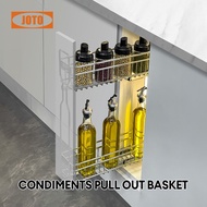 JOTO Kitchen Pull Out Rack Condiment Rack Kitchen Condiments Rack Organizer Cabinet Organizer