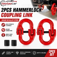 Taotaocar 2PCS Red Grade 80 Alloy Steel Hammerlock Coupling Link Crane Hook Connection Hoisting Buck