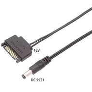 SATA To DC 5.5/2.1 5.5mm x 2.1mm Male Adapter Cable 12v 24AWG Wire 10cm