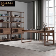 ST-🚢Jin Jiang Chuancheng Solid Wood Antique Shelf Combination New Chinese Style Black Walnut Wooden Partition Wall Books
