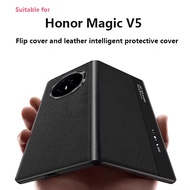 Luxury Leather Phone Case For Honor Magic V5 V3 V2 VS 2 5G Smart View Windows Flip Cover With Touch 