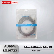 3.5mm AUX Audio Cable M/M 3m Black Aux Cable (AU004: LX10723)