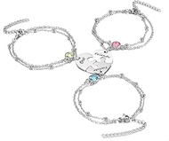 Friendship Bracelet for 3 Puzzle Heart Bracelet with Engraving "Best Friends Forever" Stainless Stee