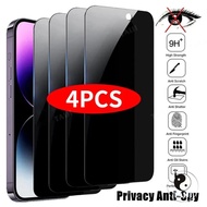 TAIJI 4Pcs Privacy Tempered Glass Screen Protector Compatible For iPhone 16 15 14 13 12 11 Pro Max X