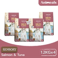 Animeals Sensory 1.2 kg. อาหารแมว สูตรขนสวย ตัวแน่น แซลมอนและทูน่า กลูเตนฟรี
