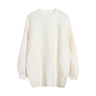 CHENDAYU | Soft Cozy White Knitwear Medium Length